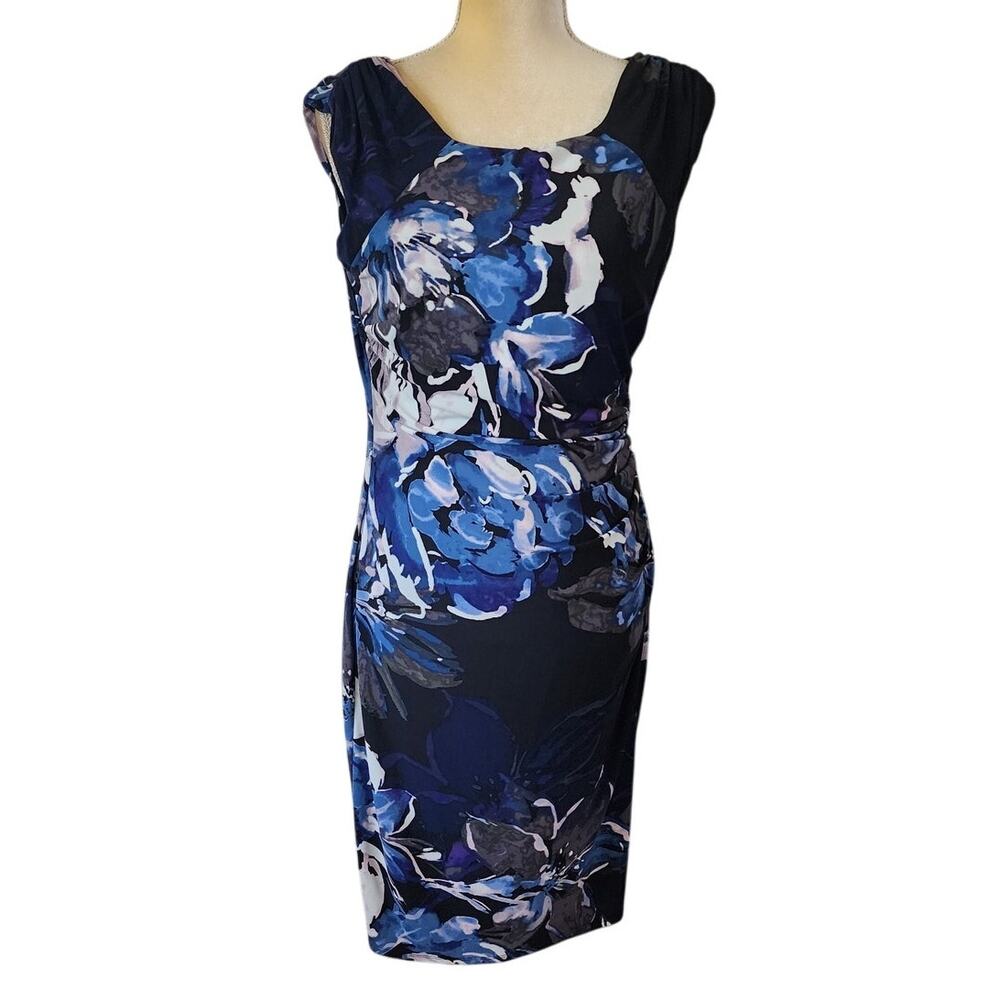 Lauren Ralph Lauren Ruched Floral Midi Dress Size 10